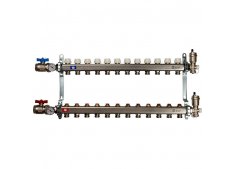 Коллекторные группы без расходомеров для Радиаторного отопления на 12 контуров