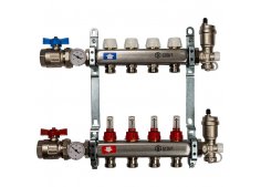 Коллекторные группы с расходомерами для Теплого пола на 4 контура