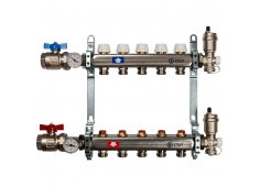 Коллекторные группы без расходомеров для Радиаторного отопления на 5 контуров