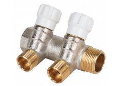 Коллектор одинарный распределительный 2 выхода-1/2"нр.р. (ствол 3/4") Коллектор одинарный распределительный 2 выхода-1/2"нр.р. (ствол 3/4")