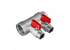 Коллектор одинарный распределительный 2 выхода-1/2"нр.р. (ствол 1") Коллектор одинарный распределительный 2 выхода-1/2"нр.р. (ствол 1")