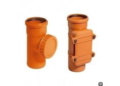 Ревизия и Клапан для наружной канализации,  (ПП) D 110/160 мм. Политэк