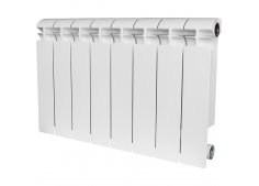 Радиатор отопления биметаллический секционный с боковым подключением 350х96 мм. белый, Alpha Stout