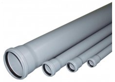 Труба с раструбом для внутренней канализации, серая (ПП) D 32/40/50/110 мм. Политэк