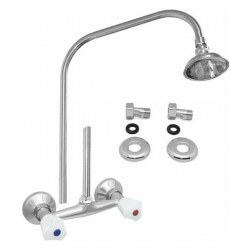 Смеситель для душа двуручный со стационарной трубкой хром Стандарт ЦС-СМ 293/1 Пл. Бел маховик Центр Сантехники (Подольск) СМ508002