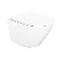 Унитаз подвесной левангер безободковый, смыв торнадо, с микролифтом, антивсплеск STWORKI S07401WH