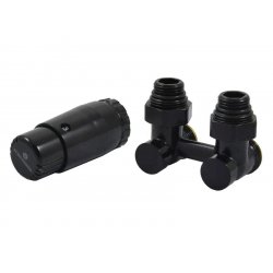 Комплект узла нижнего подключения угловой 3/4" (Ral 9005) с термогол. М30х1,5, ниппеля 1/2"Х3/4" SCHLOSSER  STANDARD  купить в Твери, Конаково, Завидово, Осташков, Ржев, Старица, Торжок, Кимры