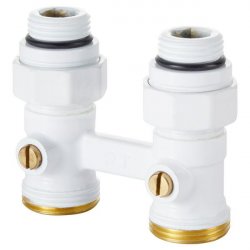 Узел нижнего подключения прямой 1/2"х3/4" EK (белый) Royal Thermo  купить в Твери, Конаково, Завидово, Осташков, Ржев, Старица, Торжок, Кимры