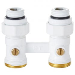 Узел нижнего подключения прямой 1/2"х3/4" EK (белый) Royal Thermo  купить в Твери, Конаково, Завидово, Осташков, Ржев, Старица, Торжок, Кимры