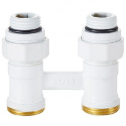 Узел нижнего подключения прямой 1/2"х3/4" EK (белый) Royal Thermo  купить в Твери, Конаково, Завидово, Осташков, Ржев, Старица, Торжок, Кимры