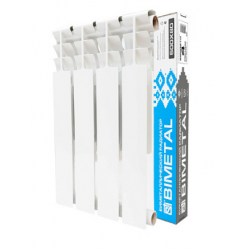 Радиатор биметаллический секционный с боковым подключением 500х80 мм. 10 секций (при 70°С=1330 Вт. до 13,3 м2.) белый, Bimetal S500B10 (Беларусь) Sti ТТ000019606