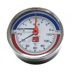 Термоманометр аксиальный D80 120°C 6 bar УП (G1/2) Sti купить в Твери