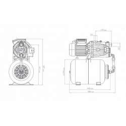 Поверхностный насос-автомат (1100Вт, расход-70 лит/мин. напор-50 мет. всасывание до 9 мет.) «ДЖАМБО» 70/50 Ч-24 (2.0) Джилекс 3017 низкая цена купить оптом и в розницу в Твери