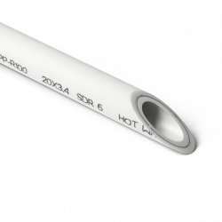 Труба полипропилен Pro Aqua PPR Duo SDR6 армированная алюминием, 25х4,2/4000 мм, белая.