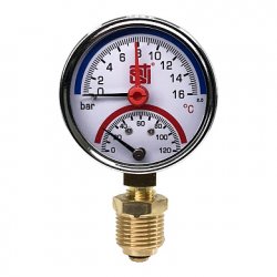 Термоманометр радиальный D63 120°C 16 bar УП (G1/2) Sti купить в Твери