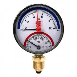Термоманометр радиальный D80 120°C 10 bar УП (G1/2) Sti купить в Твери