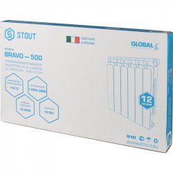 Радиатор алюминиевый секционный STOUT Bravo 500 14 секций