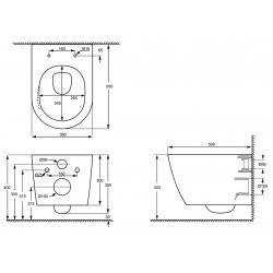 Унитаз подвесной левангер безободковый, смыв торнадо, с микролифтом, антивсплеск STWORKI S07401WH
