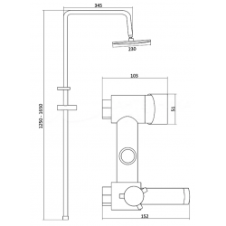 Система душевая с одноручным смесителем хром Город Т-серия Славен СЛ-ОД-Т60