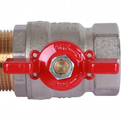 Кран латунный шаровый 1 1/4" Вн/Нр, PN40, 130°С (красная бабочка) Rommer RBV-0004-0210232 купить в Твери, Конаково, Завидово, Осташков, Ржев, Старица, Торжок, Кимры