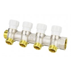 Коллектор распределительный с запорными клапанами 3/4", 4 отвода 1/2" Varmega купить в Твери, Конаково, Завидово, Осташков, Ржев, Старица, Торжок, Кимры