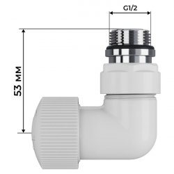 Набор термостатический трехосевой Design Pro 15мм М30х1,5 (Белый) Royal Thermo