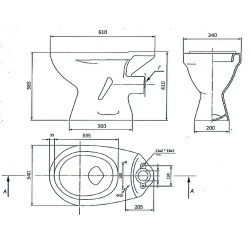 Унитаз-компакт горизонтальный выпуск нижний подвод с арматурой 1/реж слив кнопка с сиденьем полипропилен белый Универсал (М) Лобненский стройфарфор