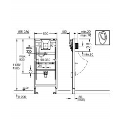 Инсталляция GROHE Rapid SL для писсуара с Rapido U