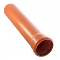 Труба EASY PIPE D 110х2,0м (толщина 3,4 мм.) с раструбом для наружной канализации, ПП (оранжевая) Политэк низкая цена купить в Твери