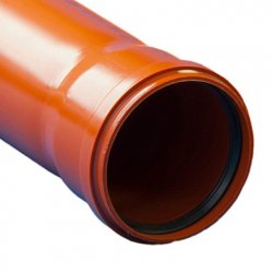 Труба EASY PIPE D 110х1,0м (толщина 3,4 мм.) с раструбом для наружной канализации, ПП (оранжевая) Политэк низкая цена купить в Твери