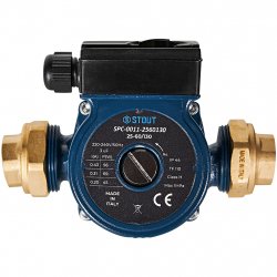 Циркуляционный насос 25-60/130 220/240V 50Hz с латунными гайками, G 1 1/2" х Rp 1", Stout SPC-0011-2560130