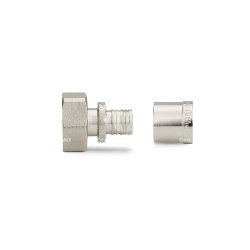 Муфта аксиальная d16 x 2.0 мм. с накидной гайкой под евроконус 3/4" EK с гильзой для трубы PE-Xa/EVOH (нержавейка) Varmega VM51750