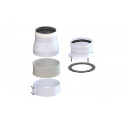 Комплект перехода дымохода 60/100 на систему 80 (М) с хомутом для моделей котлов Baxi, (кроме ECO Classiс, ECO Nova) Утдк 01.26.040.000