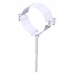 Хомут для дымохода Ду 100 мм. со шпилькой 8х120 (белый) Утдк 01.01.020.000