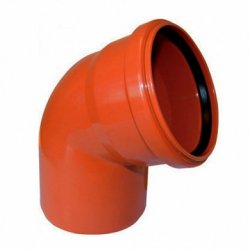 Отвод D 110х67° для наружной канализации, оранжевый (ПП) Политэк низкая цена купить в Твери