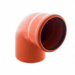 Отвод D 110х90° для наружной канализации, оранжевый (ПП) Политэк низкая цена купить в Твери