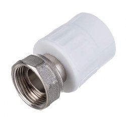 Муфта PPRC комбинированная с накидной гайкой 25х3/4", белая MeerPlast