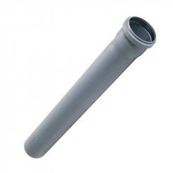 Труба D 32х0,15 мет. (толщина 1,8 мм.) с раструбом для внутренней канализации, ПП (серая) Политэк низкая цена купить в Твери