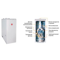 Котел дизельный напольный двухконтурный, закрытая камера сгорания, 15,1 кВт. TURBO-13 Navien A11E100009