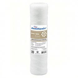 Картридж для фильтра воды, механическая очистка, веревочный  полипропилен,10 мкм. (h - 254 мм ± 1 мм), ВПЛ-10 М, Slim Line Lite 10" Аквабрайт