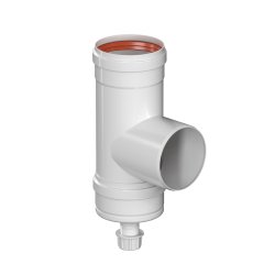 Конденсатоотводчик дымохода Т-образный D 80мм. (штуцер 1/2) Rommer RCA-0080-020138