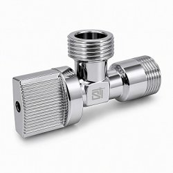 Кран латунный шаровый угловой DN15х15, 1/2х1/2" Нр/Нр, PN10, (с отражателем, ручка-флажок, хром) Sti