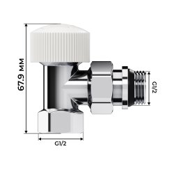 Набор термостатический угловой Design 1/2"М30х1,5 (Хром) Royal Thermo RATVDU11212CH 