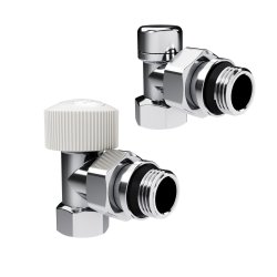 Набор термостатический угловой Design 1/2"М30х1,5 (Хром) Royal Thermo RATVDU11212CH 