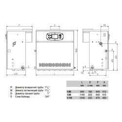 Котел газовый напольный чугунный 78.7 кВт. Slim 1.80 HPS Baxi A7114600