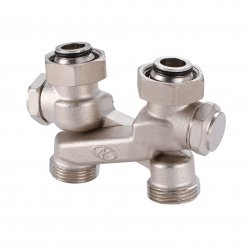 Узел нижнего подключения радиатора Х-образный 3/4"х3/4"EK, Gappo G269.05