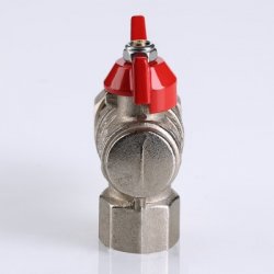 Кран американка шаровый с полусгоном 1/2" вн.-нар. угловой (бабочка красная) Base Valtec VT.228.N.04