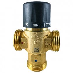 Клапан термостатический смесительный для систем отопления и ГВС 1" НР 25-50°С, STI ТТ000016310 низкая цена купить в Твери