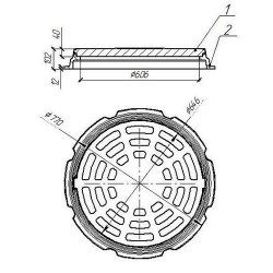 Дождеприемник чугунный круглый, диаметр 770 мм, высота 102, нагрузка 150 кН. низкая цена купить в Твери