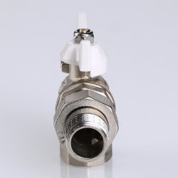 Кран американка шаровый с полусгоном 1/2" вн.-нар. угловой (бабочка белая) Base Valtec VT.228.NW.04